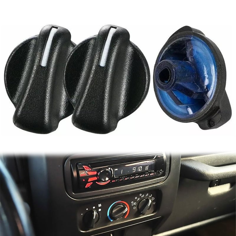 KARPAL Heater Air Conditioner Climate Control Knob Switch Compatible with 1999-2006 Jeep Wrangler/1999-2003 Dodge Ram Van (Pack of 3) - Image 1